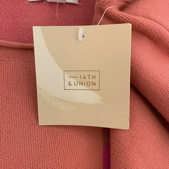 14 & Union NWT Sz L women’s sweatshirt peach long - Picture 4 of 7